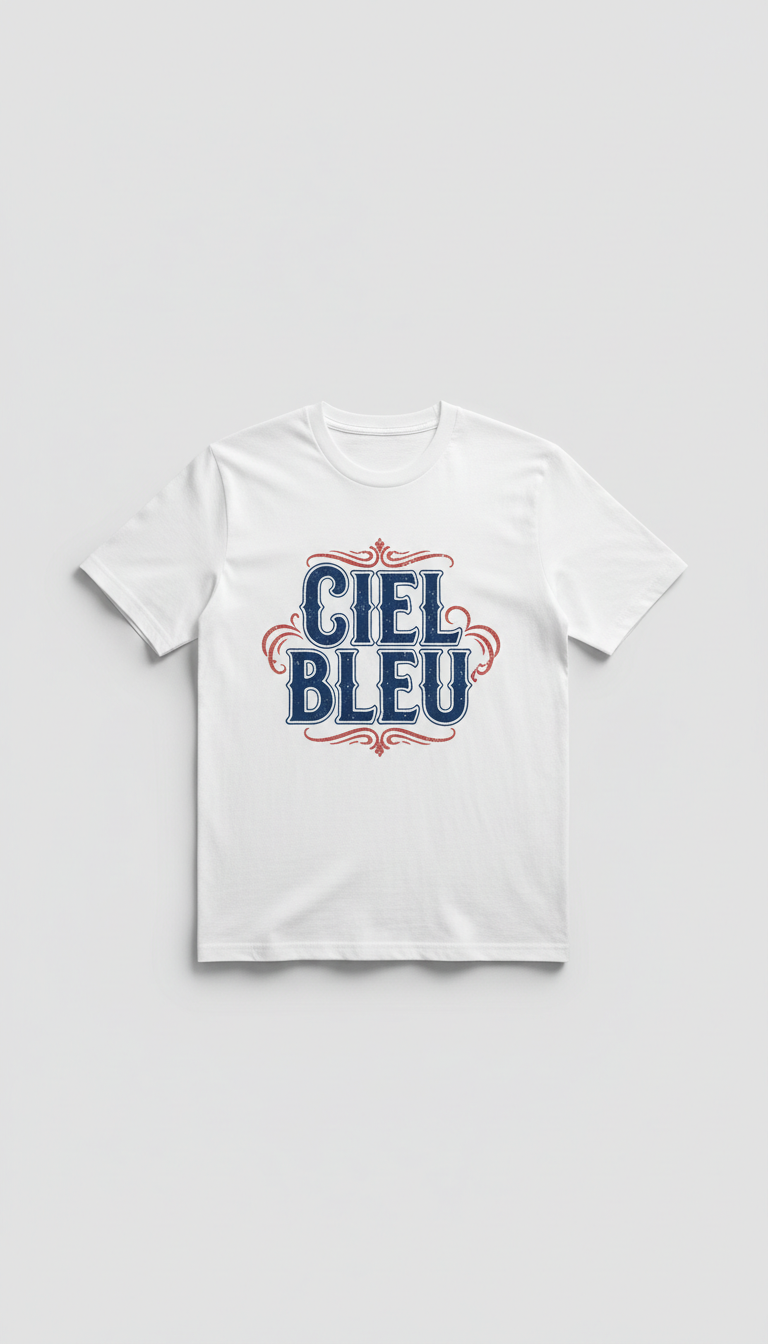 Ciel Bleu typographic wit tee