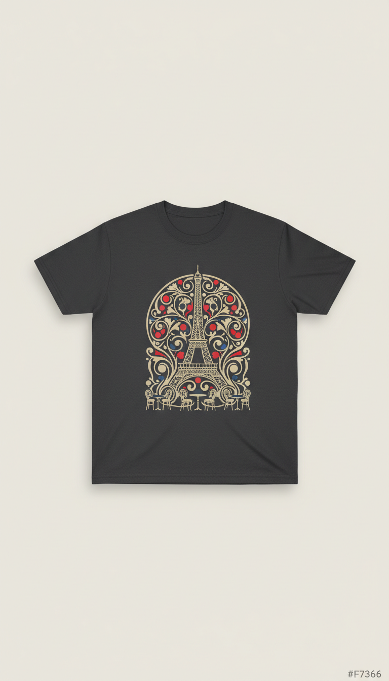 Parisian Charcoal cultural graphic tee